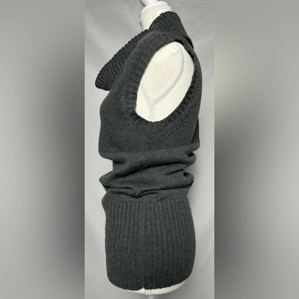JACOB Wool Blend Y2K Indie Academia Grey‎ Cowl Neck Sleeveless Top Size S - Picture 2 of 7